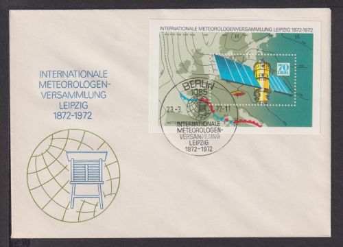Briefmarken Deutschland DDR Brief Block 1972 Intern. Meteorologen Versammlung