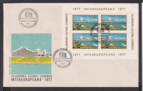 Briefmarken Rumänien Europa Brief Block 1977 Intereuropeana