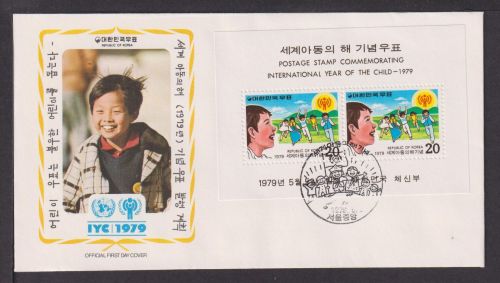 Briefmarken Korea Übersee Brief Block 1979 Internationales Jahr des Kindes