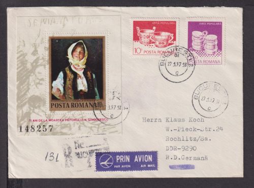 Briefmarken Rumänien Europa Brief Block 1987 75.Todestag N. Grigorescu