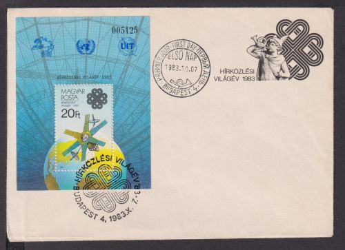 Briefmarken Ungarn Europa Brief Block 1983 Satelit