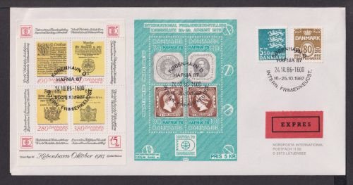 Briefmarken Dänemark Europa Brief Block 1986 Intern. Briefmarkenausstellung