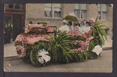 Ansichtskarte Portland USA Geschmücktes Auto Rosen Festival München Bayern