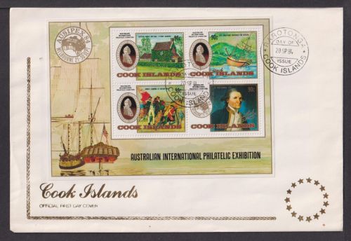 Briefmarken Cook Inseln Übersee Brief Block 1984 Australian Intern Philatelic Ex