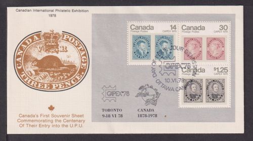 Briefmarken Kanada Übersee Brief Block 1978 International Philatelic Exhibition