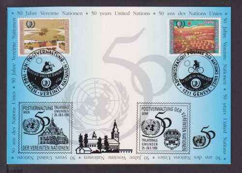 Briefmarken UNO Vereinte Nationen Brief 1995 50 Jahre UNO
