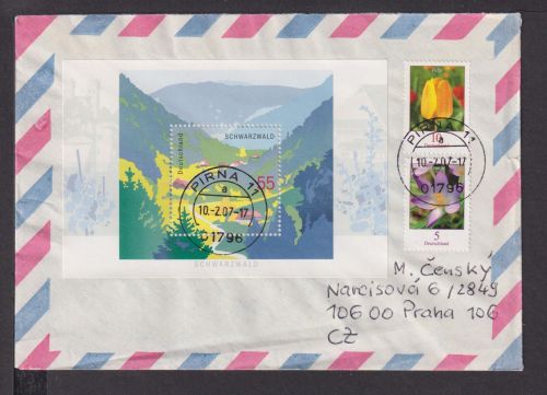 Briefmarken Deutschland Brief Block 2007 Schwarzwald
