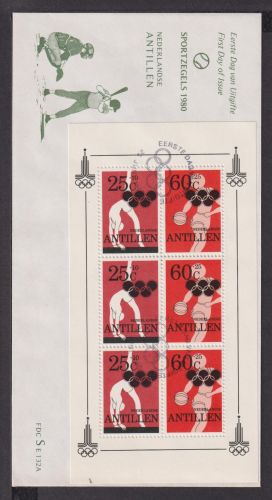 Briefmarken Niederländische Antillen Übersee Brief Block 1980 Sport