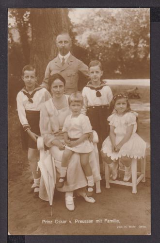 Ansichtskarte Adel Monarchie Prinz Oskar von Preussen mit Familie