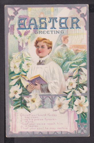 Ansichtskarte Glückwunsch Ostern Garland USA 1909
