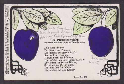 Ansichtskarte Musik Der Pflaumenwalzer Berlin 1901 Rawisch Ostgebiete