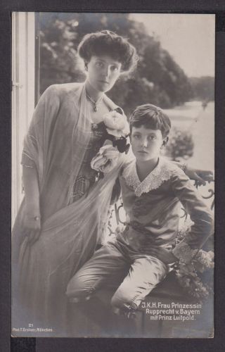 Ansichtskarte Adel Monarchie Prinzessin Rupprecht von Bayern mit Prinz Luitpold