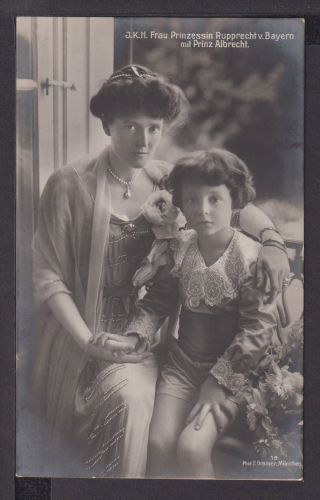 Ansichtskarte Adel Monarchie Prinzessin Rupprecht von Bayern mit Prinz Albert