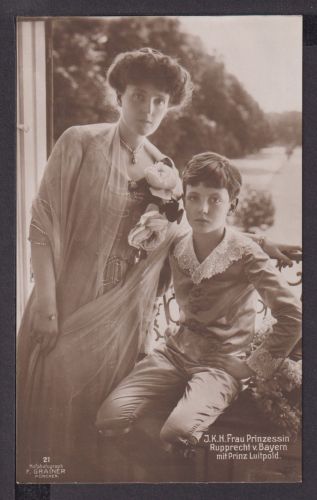 Ansichtskarte Adel Monarchie Prinzessin Rupprecht von Bayern mit Prinz Luitpold
