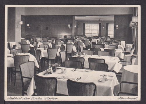 Ansichtskarte Bochum Parkhotel Haus Rechen selt. Innenansicht Deutsches Reich