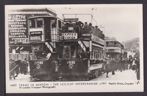 Ansichtskarte Trams in Merton London Großbritannien The LCC/LUT Interchange