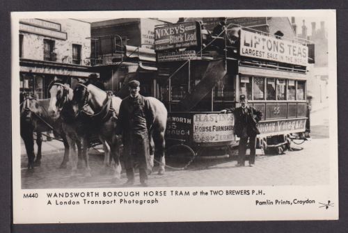 Ansichtskarte Wandsworth Borough Horse Tram London Großbritannien