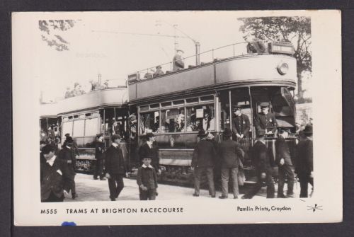 Ansichtskarte Trams at Brighton Racecourse Großbritannien