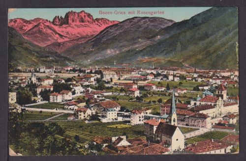 Ansichtskarte Bozen Südtirol Italien Gries mit Rosengarten