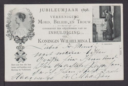 Niederlande Monarchie Königin Wilhelmina I Niederlande Krönungs Ganzsache 1898 n