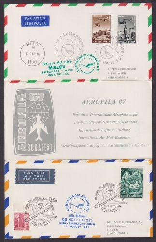 Flugpost Pro Aerofila Budapest Ungarn 1967 Wien Östereich Luftpostausstellung