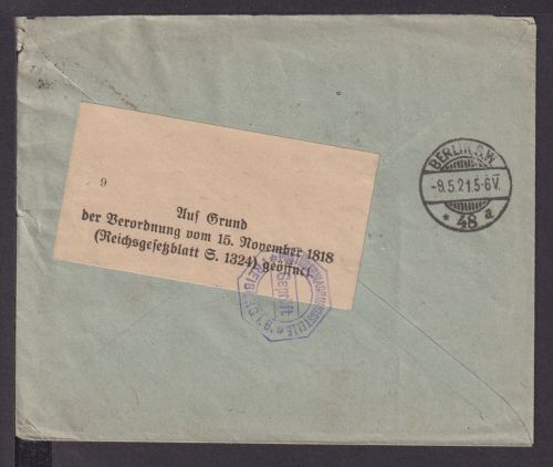 R Brief Brindisi Italien MEF 40 l Berlin Geöffnet Verordnung Reichsgesetz