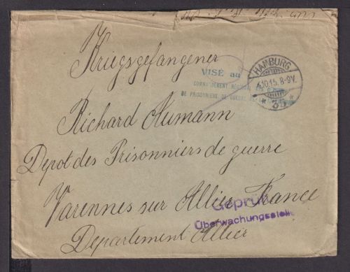 Kriegsgefangenenpost Zensur Brief L3 Vise au Commandemont Regional DBS de... De
