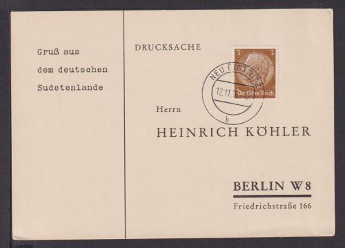 Deutsches Reich Karte Neu Eistriz Sudetenland 1938 Berlin