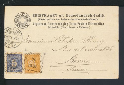 Ansichtskarte Weltevreden Niederländisch Indien Java 1901 Bern Schweiz