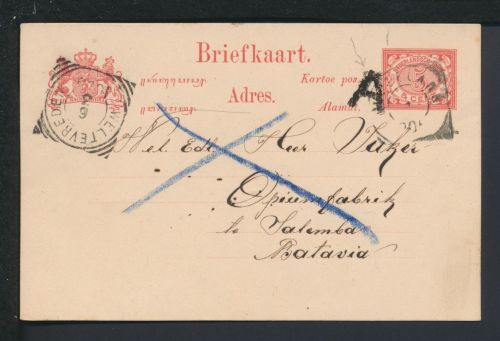 Ganzsache Weltevreden Niederländisch Indien Batavia
