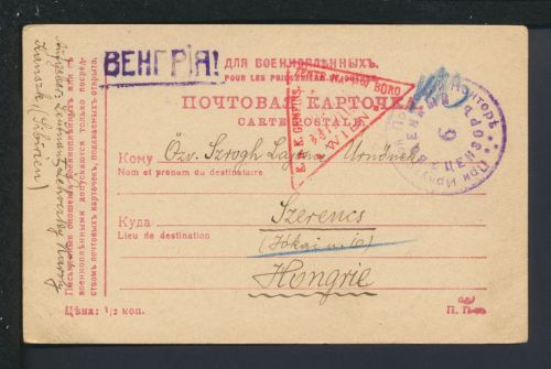 Kriegsgefangenenpost Russland 1916 Stempel Zensur Abteilung Wien Ungarn