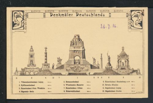 Ansichtskarte Denkmäler Deutschlands 1916 Völkerschlacht, Kyffhäuser und weitere