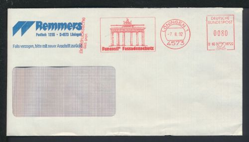 Bund Brief AFS Freistempel Fa Remmers Löningen Niedersachsen Brandenburger Tor
