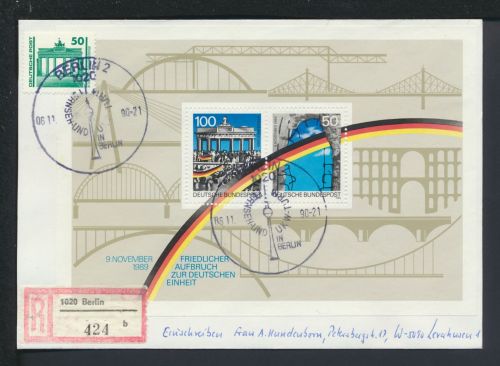 Bund R-Brief selt SST Fernseh und UKW Turm Berlin 1990 Leverkusen NRW