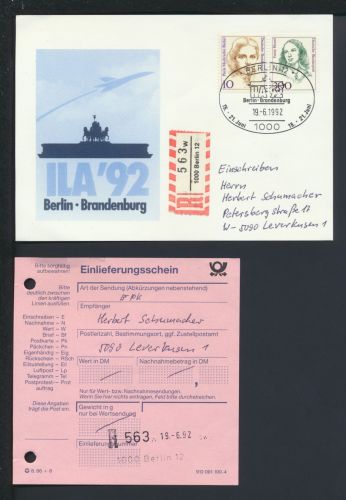 Bund R-Karte SST ILA 92 Berlin Brandenburg 1992 Leverkusen NRW Brandenburger Tor