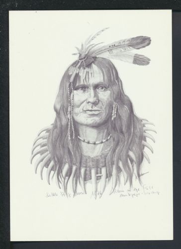 Ansichtskarte Sioux Indianer Hunkpapa Krieger Rain in the face USA