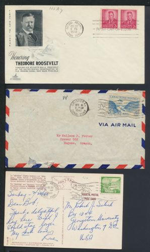 Sammlung USA Canal Zone Übersee Briefmarken Lot Briefe + Karten 1910 - 1978
