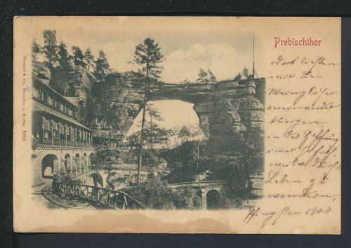 Ansichtskarte Prebischtor Böhmische Schweiz Tschechien 1900 rückseitig etwas