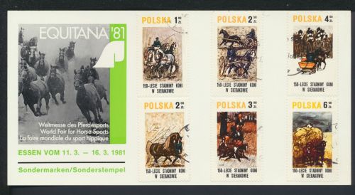 Briefmarken Polen Europa Tiere Pferde 1981 Equitana Essen Deutschland