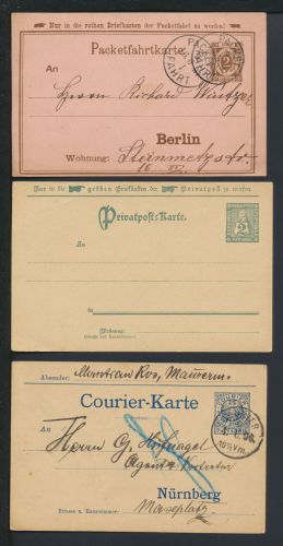 Brief Lot Stadtpost Privatpost Sammlung von 10 Ganzsachen und Briefe