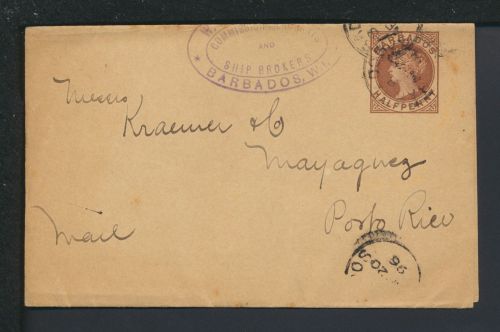 Britische Kolonien Ganzsache Barbados Übersee Puerto Rico 1896