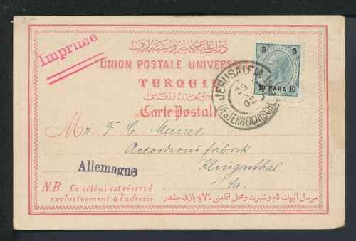 Österreich Levante Türkei KuK Jerusalem 1902 Klingenthal Sachsen auf schöner AK