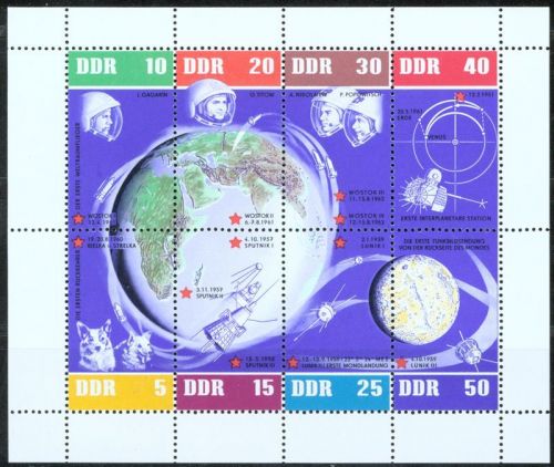 DDR 926-933 Weltraum Kosmos Raumfahrt Kleinbogen Einzelmarken postfrsich 24,00