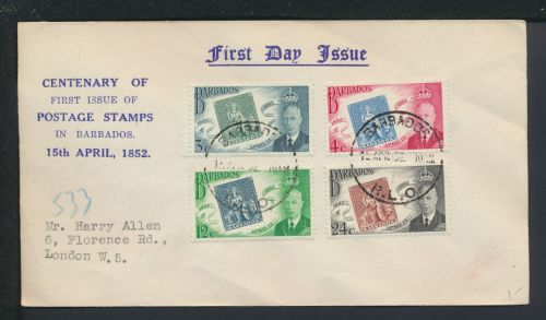 Brief Übersee Barbados London Großbritannien 100 Jahre Briefmarken in Barbados