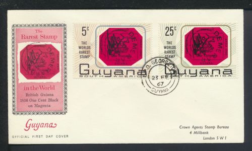 Brief Übersee British Guyana Georgetown London Großbritannien Rarest Stamp 1967