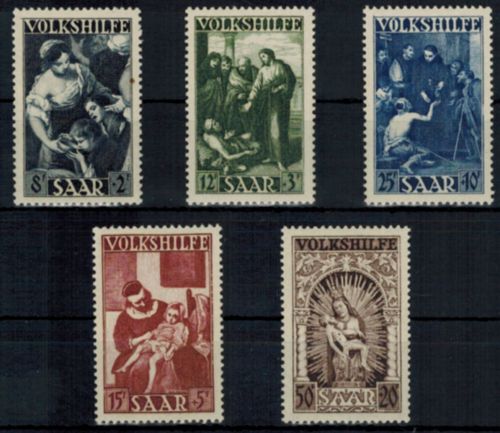 Saarland 267-271 Volkshilfe Gemälde tadellos postfrisch Kat.-Wert 120,00