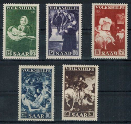 Saarland 309-313 Volkshilfe Gemälde II Kunst Luxus postfrisch MNH Kat. ca 65,00