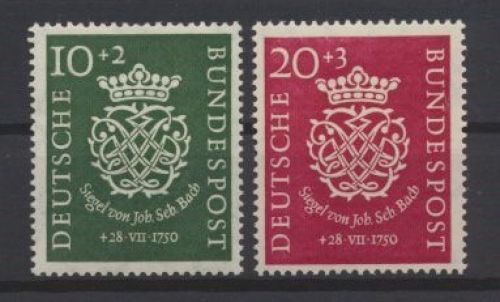 Bund 121-122 Todestag J. S. Bach Luxus postfrisch MNH 1950 Musik KAT 110,00