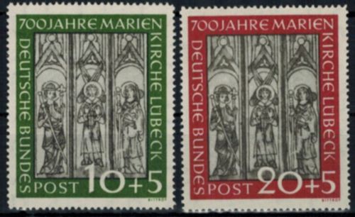 Bund Marienkirche Lübeck 139-140 postfrisch MNH Top gezähnt Kat. 220,00