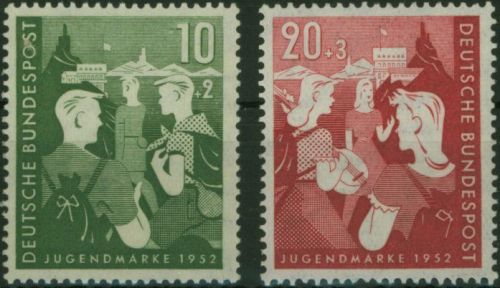Bund Bundesjugendplan 153-154 Luxus postfrisch MNH 1952 Kat.-Wert 45,00